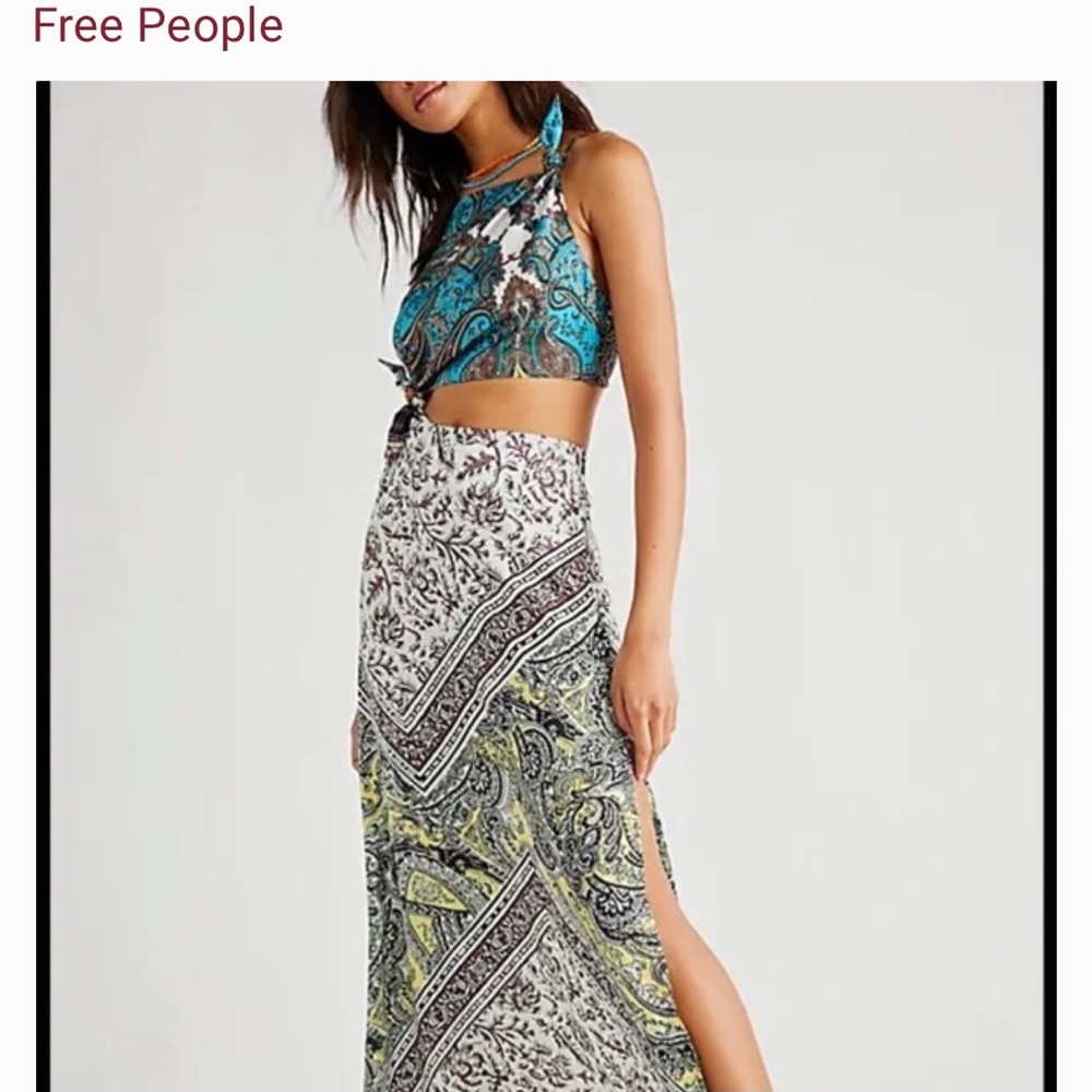 Free People Midi Dress - 2 Piece Set New Size 14 Top and bottom tie toge…